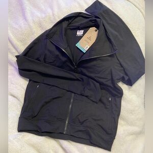 NWT prAna Layna Full Zip Jacket Black Wicking Size S